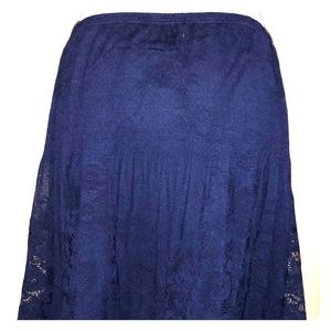 Sophie Max Lined Blue Lace Skirt